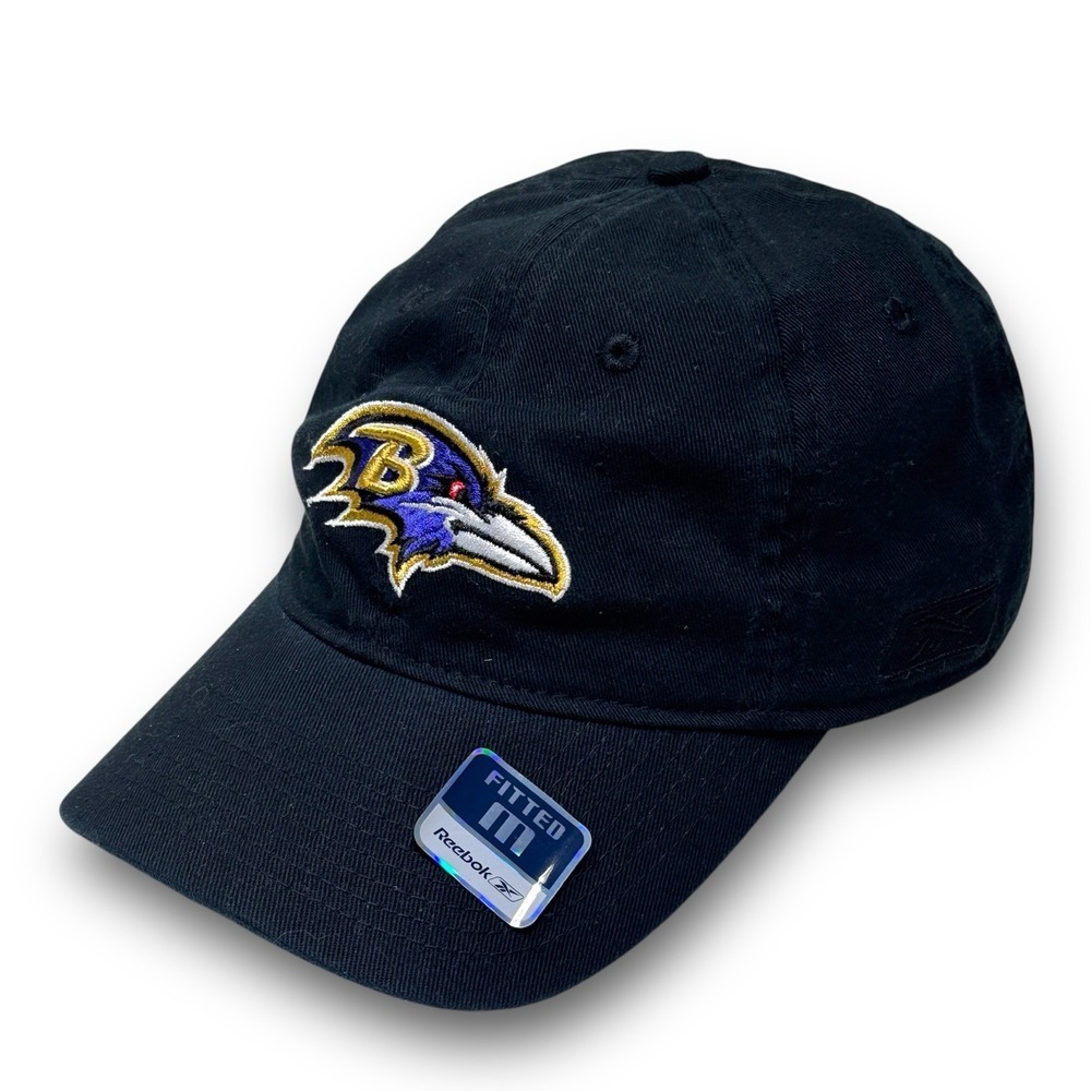 Reebok Baltimore Ravens NFL Medium Flex Fit Hat Dad Cap Black NWT